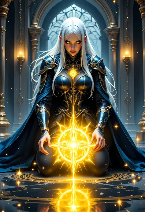 portrait of a nun making an exorcism on a sleeping  , fantasy portrait  art, dnd art, RPG art, wide shot, (masterpiece: 1.4) intense details, highly detailed, photorealistic, best quality, highres,  (fantasy art, Masterpiece, best quality: 1.3) , intense d...