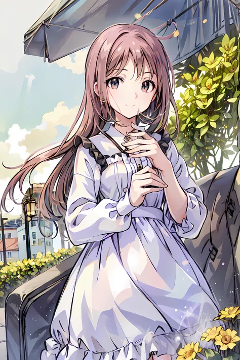  in the seat. Old-fashioned smile.  flower.  __flower__. four seasons. Bokeh. close.
 beautiful body,  beautiful skin. oily skin.   very delicate and beautiful  . very well detailed .  Clear Eyes. 
光がShine.  mystical atmosphere .  Grant Light.
 Milky Way. ...