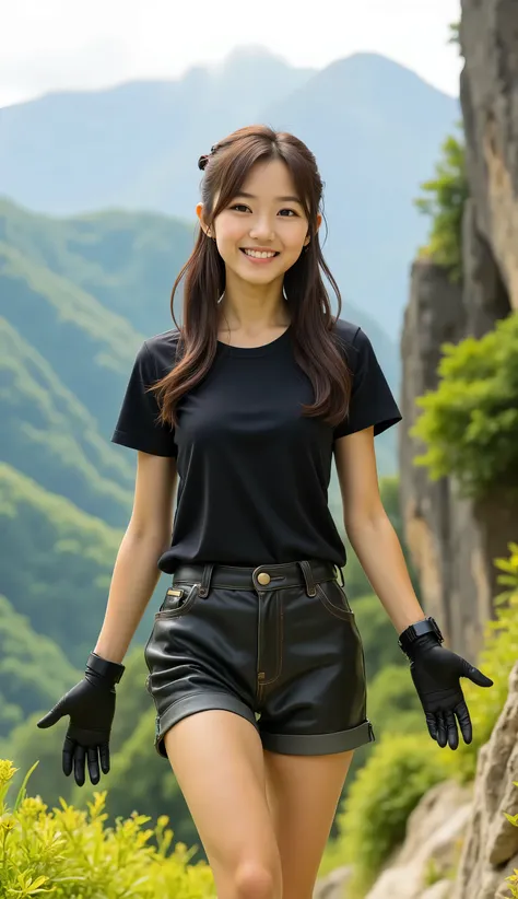 Masterpiece, 8K, Best Quality, Intricate Details, Ultra Details, Ultra High Resolution, ((black eyes: 1.21)), full-body portrait, ((Long Shot)), ((Daytime: 1.3)), ((Woman: 1.2)), Standing, HDR, Ultra Details, EF 24-70mm f/2.8L II USM, Best Quality, High Qu...
