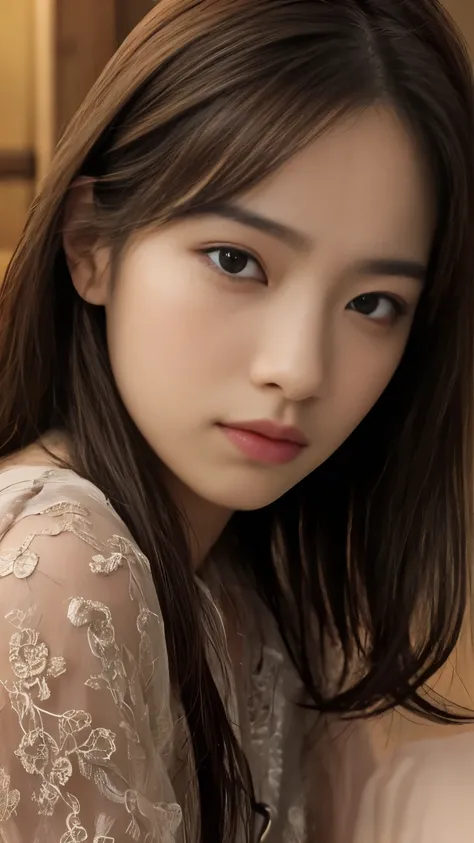 Highest quality,masterpiece,Ultra-high resolution,(Realistic:1.4),One person,detailed portrait of a person,realistic facial features,solemn expression,hands resting on lap,sitting pose,dramatic lighting,cinematic atmosphere,photorealistic,photo-realistic,H...