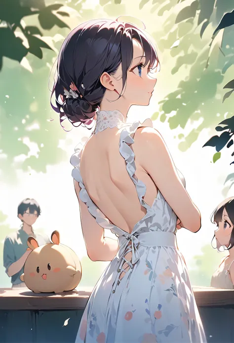 Best Quality、high resolution、(High Definition:1.4)、masterpiece、Detailed Background、Highly Detailed Faces、detailed eyes in the classroom、Women in their 20s、anatomically correct、Perfect body lines、slightly trembling shoulders、her soft hair hangs over her nap...