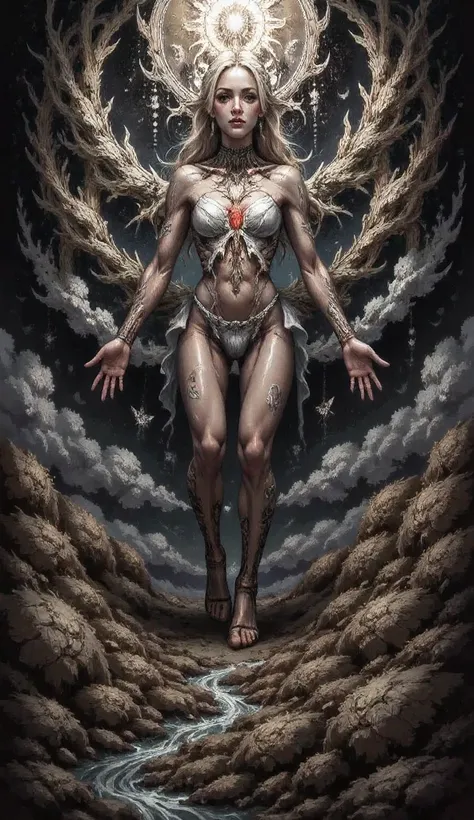 artist hearts of the live inside bodies is traveling,16k full resolution hotspot,detailed portrait of a surreal humanoid figure,strange organic anatomy,glowing heart exposed,flowing ghostly energy,ethereal movement,floating in a dark void,cinematic dramati...