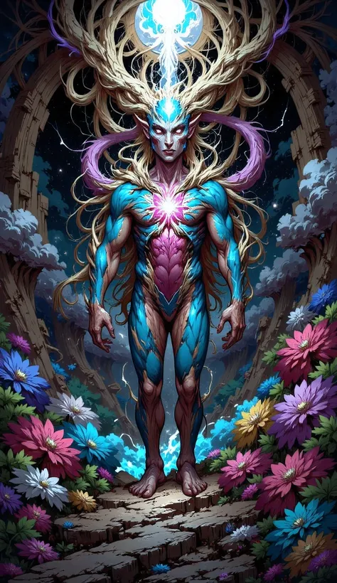 artist hearts of the live inside bodies is traveling,16k full resolution hotspot,detailed portrait of a surreal humanoid figure,strange organic anatomy,glowing heart exposed,flowing ghostly energy,ethereal movement,floating in a dark void,cinematic dramati...