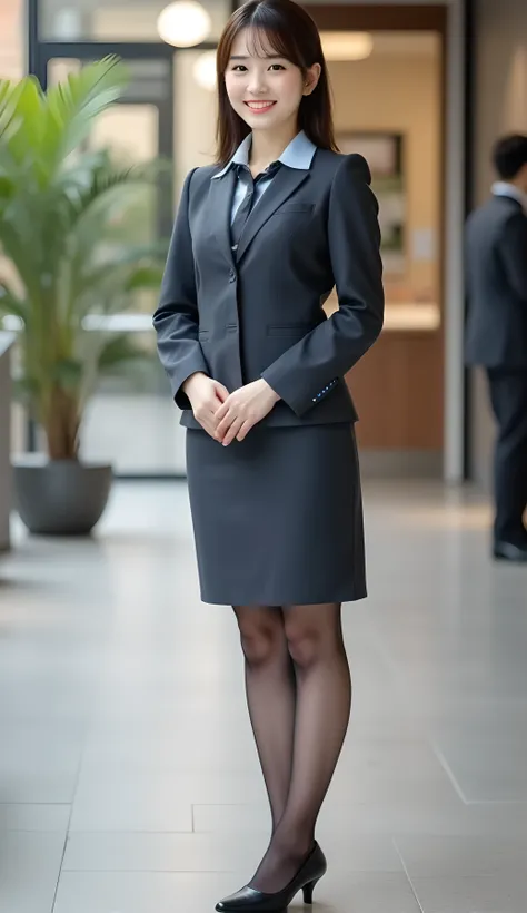 Super Real , Photoreal , (Full body image:1.5), She looks so happy , shadow, Global Illumination , Alone, (Japanese woman in her 20s :1.5), very beautiful、 cute smile , Slim, brown hair , Beautiful L...