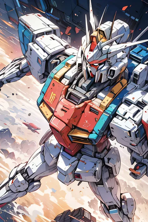 RX-78, Gundam, beam rifle, masterpiece, amazing, dynamic production, extremely detailed, extremely beautiful and fain design extremely beautiful and fain colors, high resolution, Cinematic style, illustration,sci-fi, HD, anime, 8k active, premium detailed,...