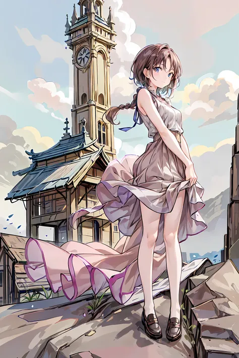 ((masterpiece)), (Anime:1.5), ((Best Quality)), (RAW pictures:1.2), (high resolution:1.3), (Professional Photo Shoot:1.2), ( Color Difference), one person, (()), (serious), (beautiful brown eyes:1.3), viewers, plain shirt, O-ring, disheveled hair, medium h...