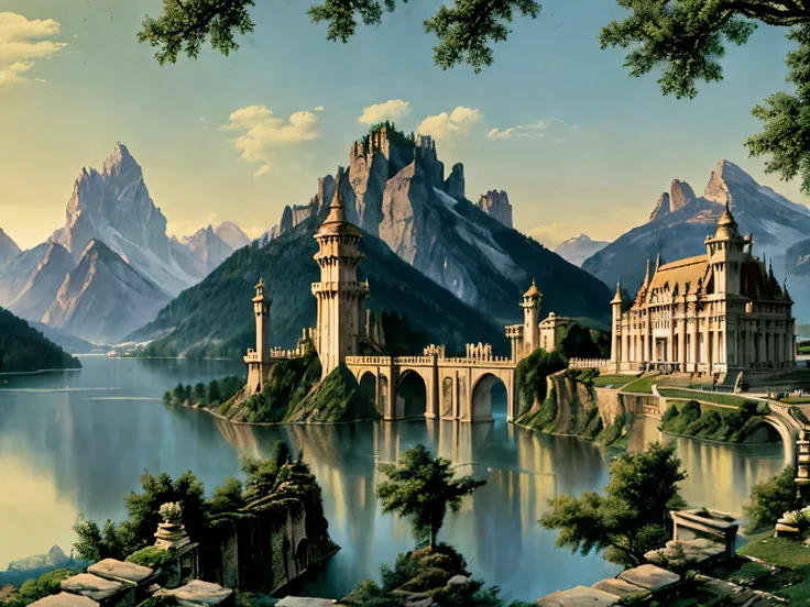 Nestled high in the Austrian Alps, this magnificent white mansion stands as a beacon of classical elegance amidst a dramatic landscape. Its pristine facade gleams against the rugged mountain slopes, a stark and beautiful contrast. Below, a vast, shimmering...