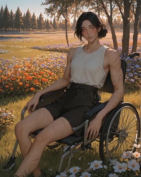 ((Cozzy garden background= trees, grass, flowers, daylight, ambient occlusion)) Detailed eyes, high definition, masterpiece, best quality, very awa, newest, highres, absurdres, extremely detailed, highres, detailed beautiful face and eyes, best aesthetic, ...