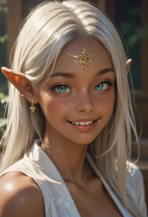 A sacred and enchanting dark elf, Fearless smile