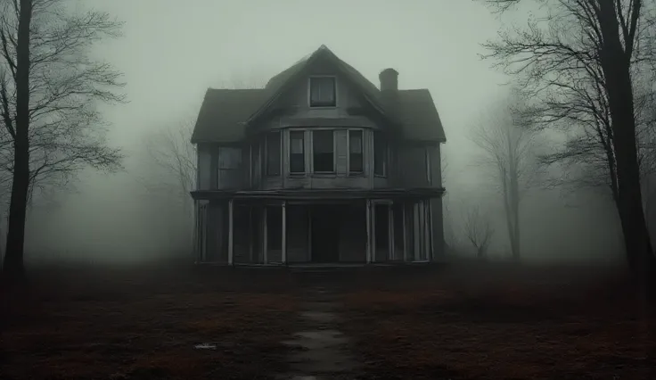 A dark empty house, ethereal, liminal, hyper realistic, high detail, masterpiece.