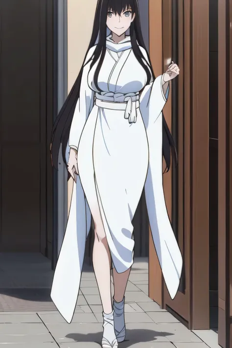 Don't cut out your face because you definitely need it for work,can you draw a woman with long dark hair {X} Picture a woman in a blue business suit and blue miniskirt,Yellow Scarf,high heels,Wearing an OL suit、Please give me a detailed depiction of her ha...