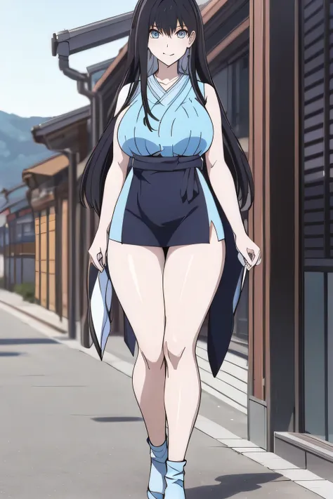 A woman with a lovely smile,don't cut out her face because I absolutely need them for work,wet with sharp nipples that can be seen through,big boobsをもっと大きく描けますか,Can you draw a woman with long black hair {X} imagine a woman in a blue business suit and blue ...