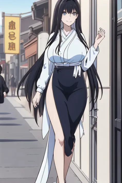 A woman with a lovely smile,don't cut out her face because I absolutely need them for work,wet with sharp nipples that can be seen through,big boobsをもっと大きく描けますか,Can you draw a woman with long black hair {X} imagine a woman in a blue business suit and blue ...
