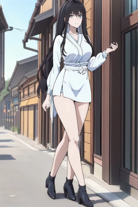 don't cut her face because I definitely need it for work,Can you draw a flight attendant with sharp、Can you see through?,can you draw a woman with long dark hair {X} imagine a woman in a blue business suit and blue miniskirt,Yellow Scarf,high heels,Wearing...
