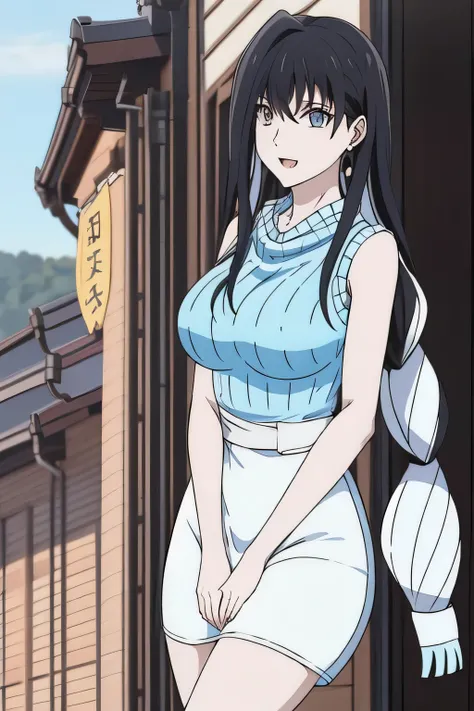 don't cut her face because I definitely need it for work,Can you draw a flight attendant with sharp、Can you see through?,can you draw a woman with long dark hair {X} imagine a woman in a blue business suit and blue miniskirt,Yellow Scarf,high heels,Wearing...