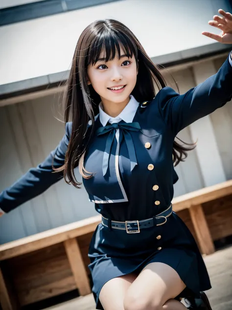 1girl, solo, cute Japanese girl, hight school girl, (smile:1.2), natural makeup, highlighting her clear skin and subtle eye shadow, Beyondv4,
BREAK
((realistic skin, detailed skin texture)),
BREAK
(bouncing breasts, active pose:1.2, stylish pose, dynamic a...