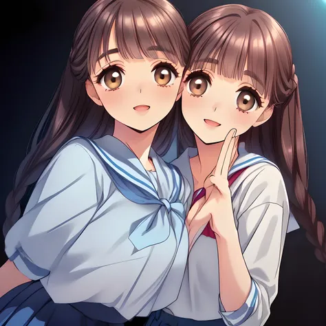 (highest quality, masterpiece:1.2), highest quality, High resolution, 1080p, 8K, ((too beautiful) (too pretty) (noble decorous well-behaved) (student council president and members) of (((most beloved))) (love-story comic heroine), face up, calling me with ...
