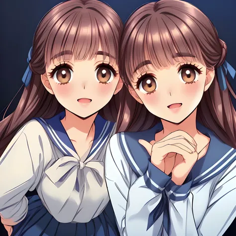 (highest quality, masterpiece:1.2), highest quality, High resolution, 1080p, 8K, ((too beautiful) (too pretty) (noble decorous well-behaved) (student council president and members) of (((most beloved))) (love-story comic heroine), face up, calling me with ...