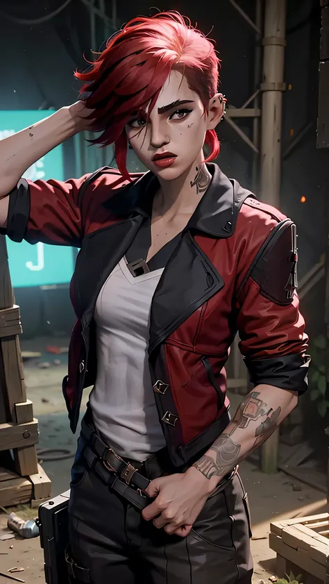 We de arcane,, uma mulher com Red hair, cyberpunk женщина аниме женщина, trousers, Красивая злая богиня cyberpunkа, Art style Cyberpunk, cyberpunk аниме цифровое искусство, cyberpunk аниме арт, Secret, We Retrato, cyberpunk аниме арт, искусство на тему cyb...