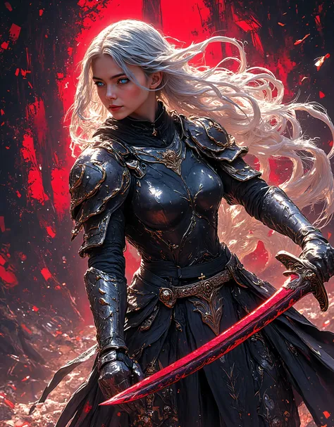 Paint fearless female warriors—bring your battle-ready heroines to life! Masterpiece, Best quallity, Female Samurai, Intense Battle Motion.