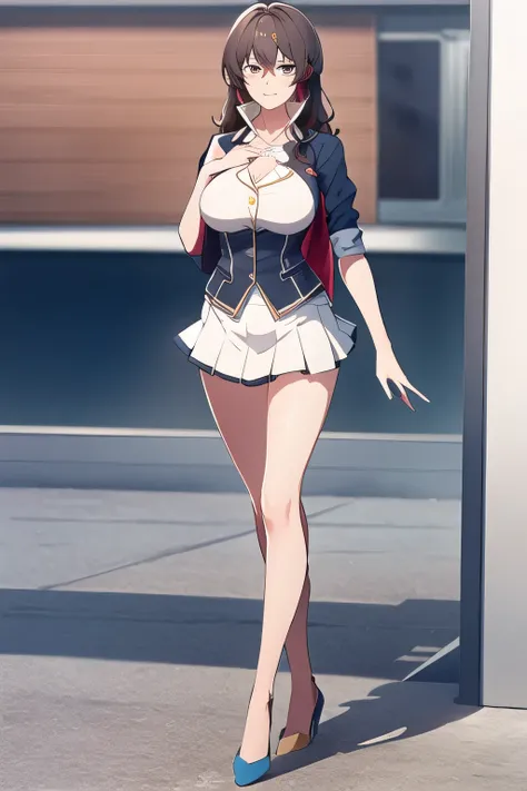 A ,can you draw a woman in an office lady costume,blond long-haired woman looking down on the rainy city from the rooftop,can you draw a woman in an office lady costume,Please draw my expression more delicately,Can you draw a woman in a dark blue business ...