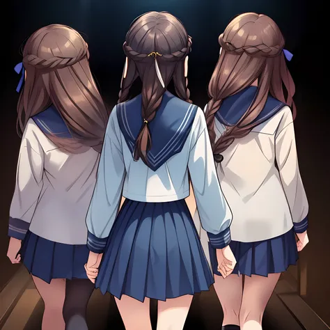 (highest quality, masterpiece:1.2), highest quality, High resolution, 1080p, 8K, ((too beautiful) (too pretty) (noble decorous well-behaved) (three tender human princess) of (((most beloved))) (love-story comic heroine) are walking down, the smell of the g...