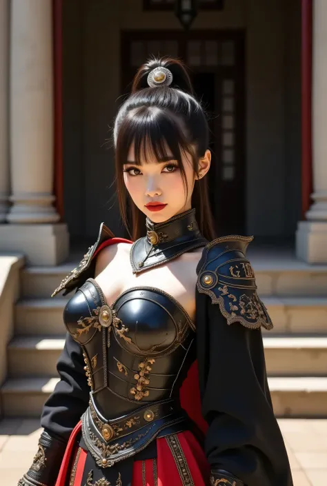 Highest quality, masterpiece, colorful to keep, ultra detail.
Super beautiful Japanese woman, looks like a intimidating dominatrix, closed mouth, condescending gaze, staring at the viewer, makeup, eyeshadows, eyeliners, long false eyelashes, light red lips...