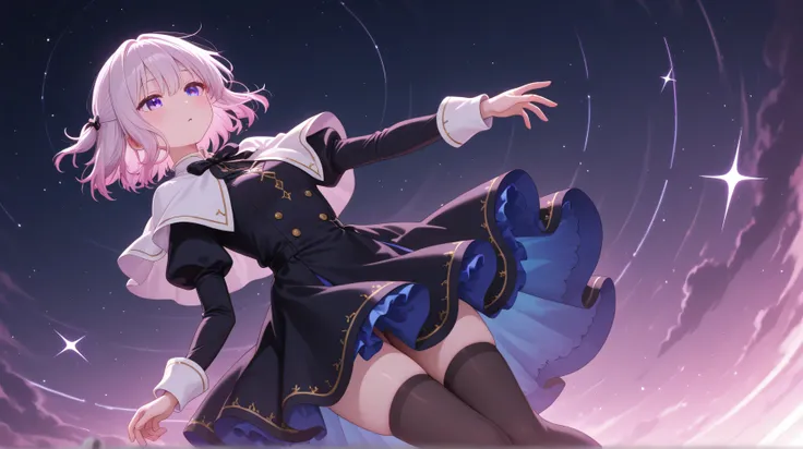 thighhighs, long sleeves, dress, capelet, juliet sleeves,,
