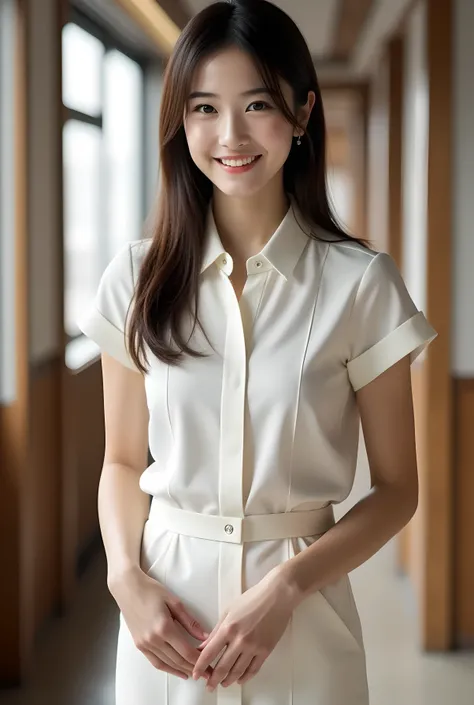       Super Real ,       photorealistic   ,    (Full body image:1.5),  she looks so happy      , shadow,           Global Illumination          , Alone, (Japanese woman in her 20s :1.5),      very beautiful、     cute smile ,    Slim,    brown hair ，　beauti...