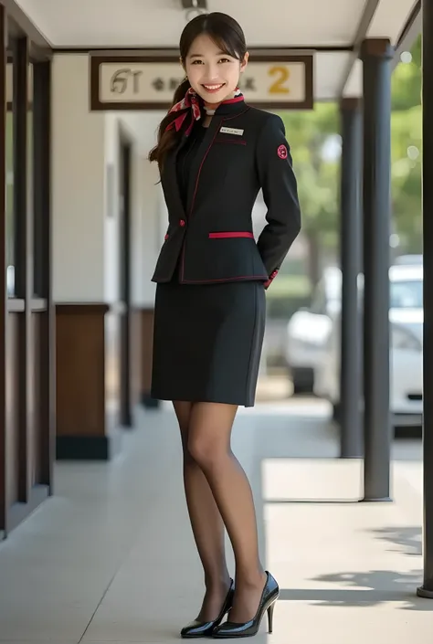 Super Real , photorealistic , (Full body image:1.5), she looks so happy , shadow, Global Illumination , Alone, (Japanese woman in her 20s :1.5), very beautiful、 cute smile , Slim, brown hair , beauti...