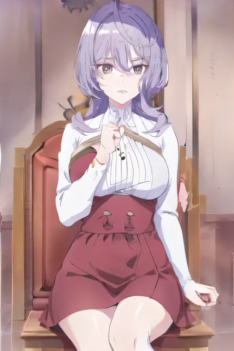  A woman with a lovely smileを描けますか， Can you draw a woman sitting on a chair，Legs open， I can see my black panties，，A woman with a lovely smile，（brown hairショート）brown hair，Please draw an office lady， dark blue suit ，white blouse，dark blue tight miniskirt、Cri...