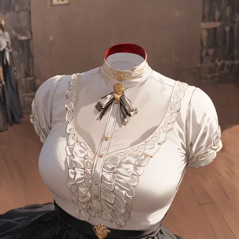 Hilda Valentine Goneril, white blouse, black skirt, Garreg Mach uniform, masterpiece, all fours, in university, (invisible:1.5, no humans:1.5, headless:1.5, faceless:1.5), cute big huge breasts, detailed cloth texture, extremely details, close-up to breast...