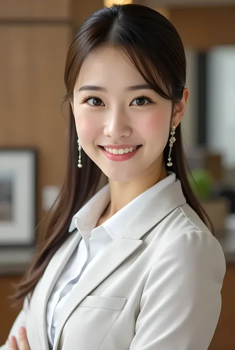 Super Real , photorealistic , (Full body image:1.5), she looks so happy , shadow, Global Illumination , Alone, (Japanese woman in her 20s :1.5), very beautiful、 cute smile , Slim, brown hair , beauti...