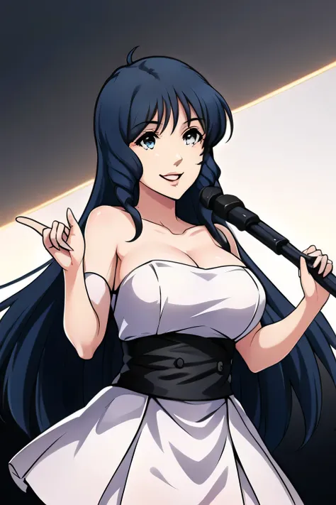  Drawing a woman singing in space，Chase the Tsentradi army battleships，There are lots of battleships，Drawing a woman in a white dress,the soldiers of the Tsentradi army are surprised,A woman singing with a lovely smile   ，，face is absolutely necessary,accu...