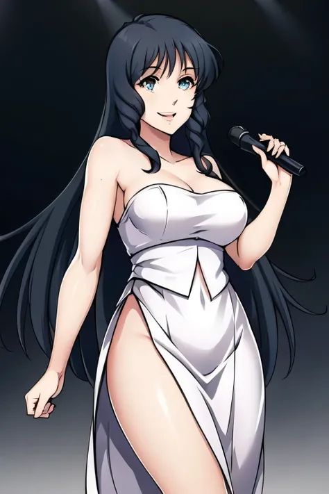 Drawing a woman singing in space，chasing Zentradi's battleships，There are lots of battleships，Draw a woman in a white dress,the soldiers of Zentradi's army are amazed,A woman singing with a lovely smile    ，，face is absolutely necessary,accurate hand and ...