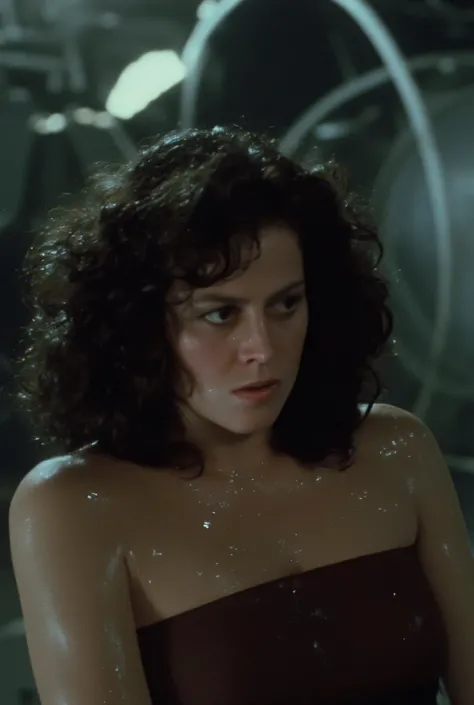 a massive xenomorph dick fuck unconscious Ellen Ripley pussy hard, Ellen Ripley is gunge all over her body and cum on her face