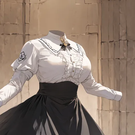 Hilda Valentine Goneril, white blouse, black skirt, Garreg Mach uniform, masterpiece, running, in university, (invisible:1.5, no humans:1.5, headless:1.5, faceless:1.5), cute big huge breasts, detailed cloth texture, extremely details, (Best-quality, Maste...