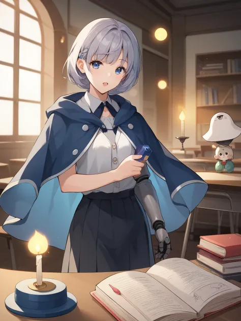 score_9, score_8_up, score_7_up, score_6_up, Source_Anime, nsfw，A grand classroom of magic、Illuminated by floating candles and glowing spells in the air. Four young witches, Representing each house of the prestigious Eldria Academy, ,  ether, And Terranova...