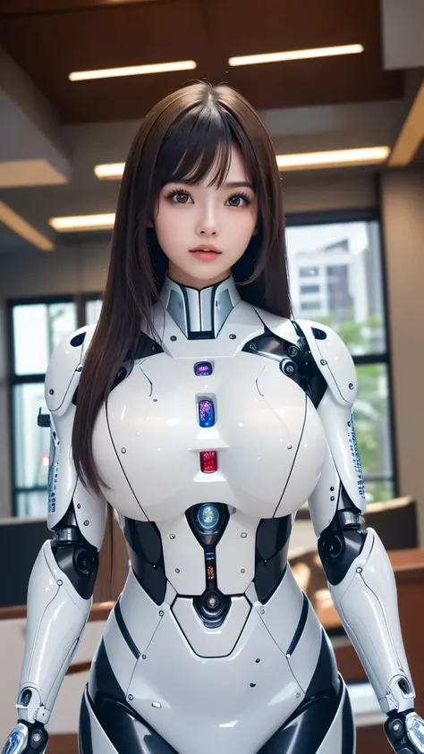 (((masterpiece))), (realism, realism texture), (top Quality, High Quality:1.3), (top resolution, high resolution), ultra detailed, (high detailed), (beautiful robot girl, (she is incredible machine)), (damage mechanical parts skin:1.3), (Fine skin face:1.3...