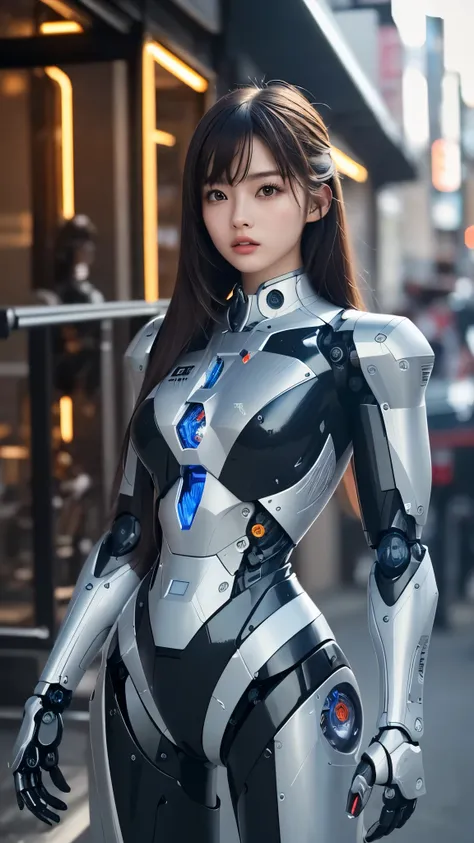 (((masterpiece))), (realism, realism texture), (top Quality, High Quality:1.3), (top resolution, high resolution), ultra detailed, (high detailed), (beautiful robot woman, (woman is incredible machine)), (damage mechanical parts skin:1.3), (Fine skin face:...