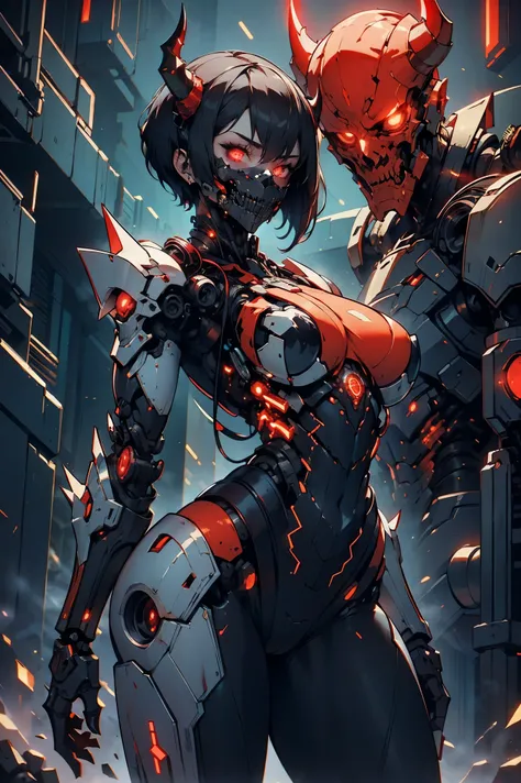 (masterpiece:1.1), (intricate:1.1), (detailed:1.1), (ornate:1.1), BREAK,
(horror:1.1), (satanic:1.1), (biopunk:1.1), (black and red theme:1.1), (glowing:1.1), BREAK,
(solo:1.2), (head and torso:1.0), (looking at viewer:1.0), (female:1.0), (cyborg:1.0), (m...