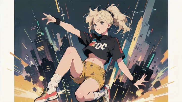 Blonde, ponytail, Blunt Bang, Yellow Eyes, Yellow eyelashes, Anime Beautiful, Pretty Little Surface, ((emphasis on lips )), cute, adult women、top quality、ウルトラ - high definition、high definition、Details CG、 8K Unit Wallpaper 、23 years old、Beautiful Beautiful...