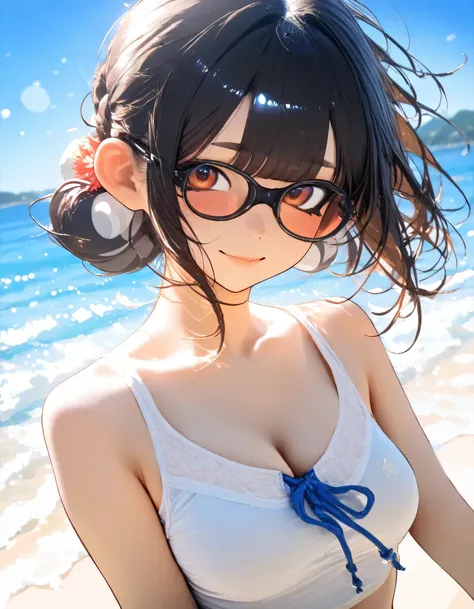 1girl, Splatoon, upper body, early summer, blue sky, masterpiece, high score, great score, absurdres, 16k, super detail