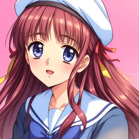 (highest quality, masterpiece:1.2), highest quality, High resolution, 1080p, 8K, 20yo, (beautifully detailed Da Capo blue deep-plaid school uniform and deep-blue plaid skirt with detailed, yellow jacket), ((Kotori Shirakawa as a opera singer choir)), nothi...