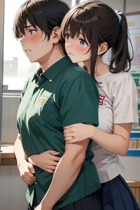 (      manga      、Anime、Story)、(    masterpiece 、    top quality、    super high resolution )、(    With a perfect face 、    Beautiful Face、      Beautiful Eyes  )、( shout、    Resist   、    embarrassed  )、sweat  、  personal   、    embarrassed  、 (        lo...