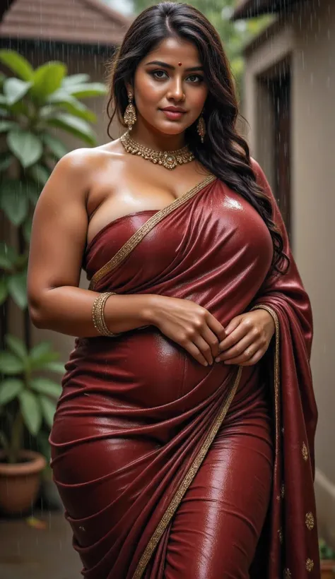 Beautiful cute wet tamanna bhatia, with thick thighs and a curvy waist, wearing a beautiful Indian dress, ((low waist)), ((wet silky hair)), ((wet hair)), ((loose wet hair)), (( beautiful Indian dress)) , bindi on forehead, highly detailed, depth of field,...