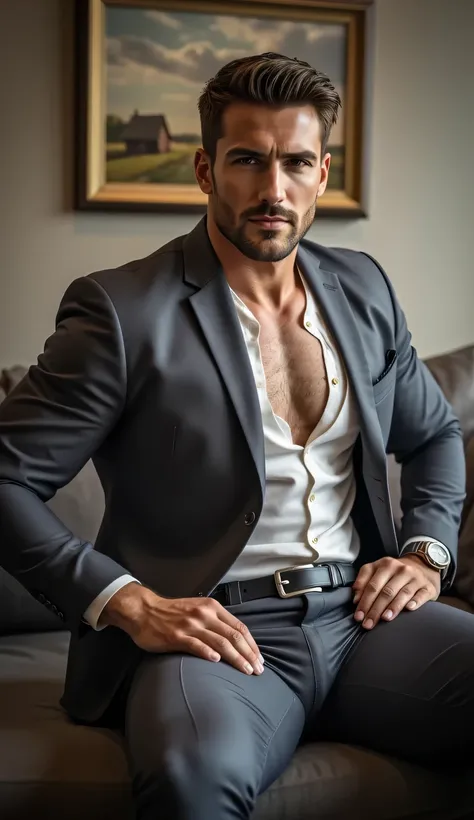 40 year old handsome ,  One Man,、  muscularity、Italia。Hairy,Hairy, （ chest hair：1.5）,（body hair:1.5）,（敞開衣服露出毛茸茸的胸肌）, ,（color： Young Handsome ，Lean，Muscle Development, 【8k，Best Quality，masterpiece。極其realistic（ chest hair:1.5）！High detail 8k)！ （（realistic））,...