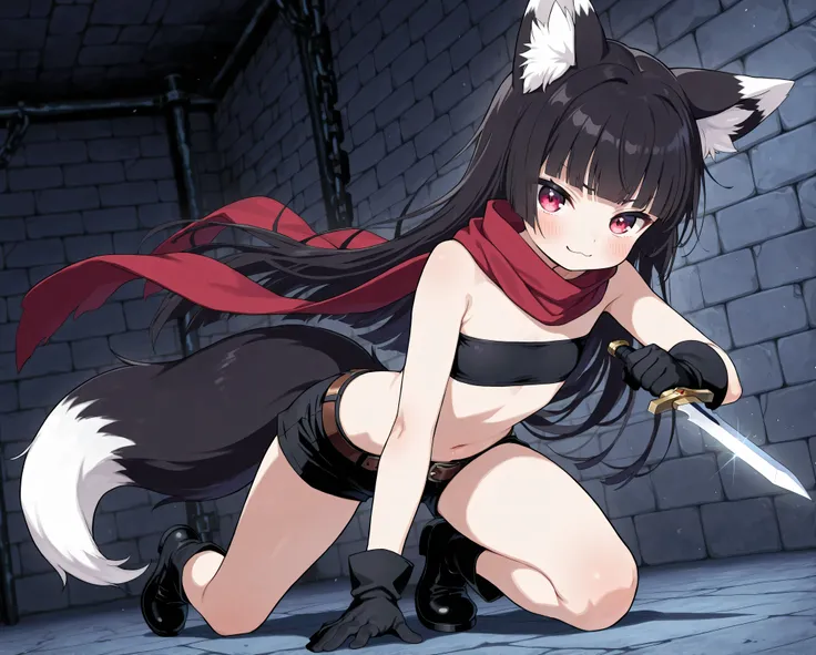 1girl,solo,Children,anime girl,short girl,little girl,fox ear,fox earをつけたlittle girl,little girl,child,,,,child10歳, girl , Cute Cute Girl,,(flat chest1:6),flat chested,,beautiful face,long lashes,,hime cut black super long hair,princess cut black hair,,Blu...