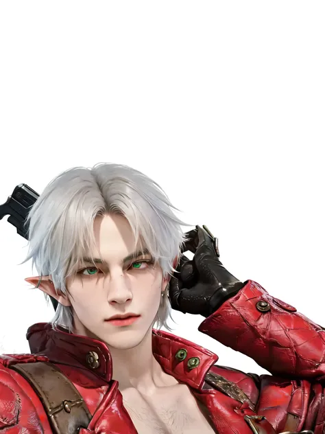 arafed image of a man kim taehyung with a gun in his hand, v from devil may cry as an elf, dante from devil may cry, son of sparda, dante from devil may cry 2 0 0 1, dante, devil may cry, as a character in tekken, high detail iconic character, 8k portrait ...