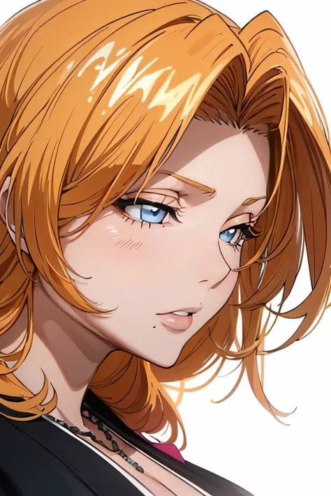 (portrait:1.4),(close up face:1.4),　(from side:1.2), side boob, 
(white background, plain background, simple background:1.3), 
((best quality)), ((masterpiece)), high resolution, sharp focus, (ultra detailed, highly detailed), (highly detailed CG unity 8k ...